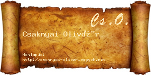 Csaknyai Olivér névjegykártya
