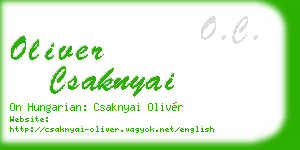 oliver csaknyai business card