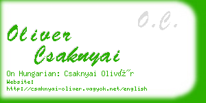 oliver csaknyai business card